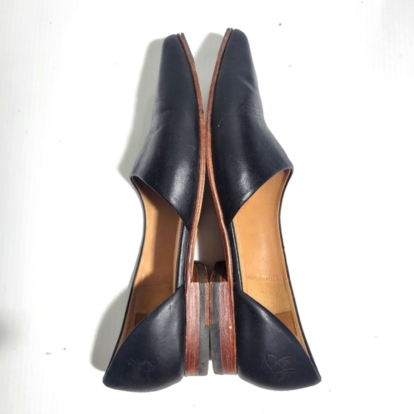 John Fluevog History Marina Pointed Toe D'Orsay Leather Flat Black size 7 - Picture 8 of 9